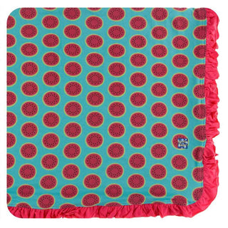 KicKee Pants Print Ruffle Toddler Blanket - Neptune Watermelon, One Size