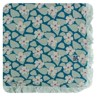 KicKee Pants Print Ruffle Toddler Blanket - Oasis Hibiscus, One Size