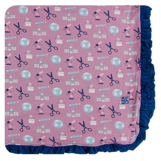 KicKee Pants Print Ruffle Toddler Blanket - Pegasus Education, One Size