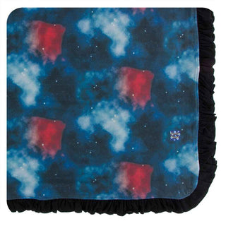 KicKee Pants Print Ruffle Toddler Blanket - Red Ginger Galaxy, One Size