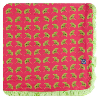 KicKee Pants Print Ruffle Toddler Blanket - Red Ginger Ginkgo, One Size