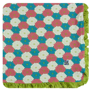 KicKee Pants Print Ruffle Toddler Blanket - Tropical Flowers, One Size