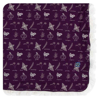 Print Ruffle Toddler Blanket - Wine Grapes Herbs, One Size KicKee Pants