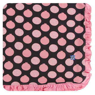 KicKee Pants Print Ruffle Toddler Blanket - Zebra Pomegranate, One Size