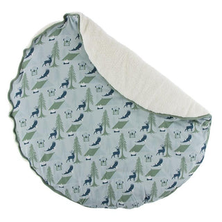 KicKee Pants Print Sherpa-Lined Fluffle Playmat - Pearl Blue Wilderness Guide, One Size