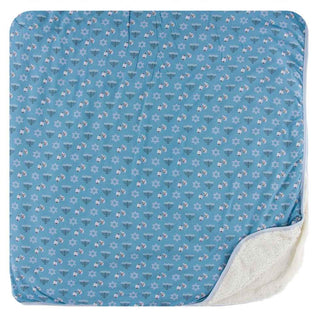 KicKee Pants Print Sherpa-Lined Throw Blanket - Blue Moon Hanukkah, One Size