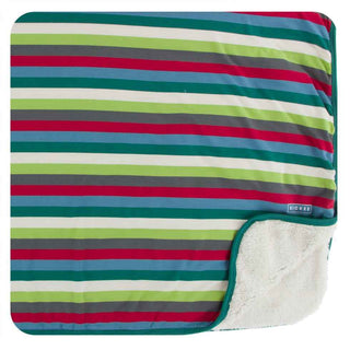 KicKee Pants Print Sherpa-Lined Toddler Blanket - 2020 Multi Stripe, One Size