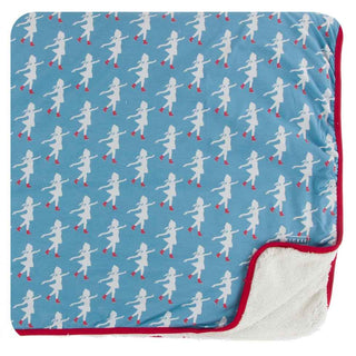KicKee Pants Print Sherpa-Lined Toddler Blanket - Blue Moon Ice Skater, One Size
