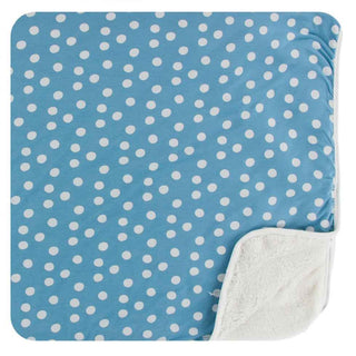 KicKee Pants Print Sherpa-Lined Toddler Blanket - Blue Moon Snowballs, One Size