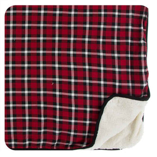 KicKee Pants Print Sherpa-Lined Toddler Blanket - Crimson 2020 Holiday Plaid, One Size