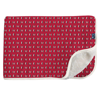 KicKee Pants Print Sherpa-Lined Toddler Blanket, Crimson Penguins - One Size