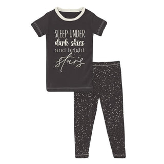 Print Short Sleeve Graphic Tee Pajama Set - Midnight Constellations KicKee Pants Size: 2T
