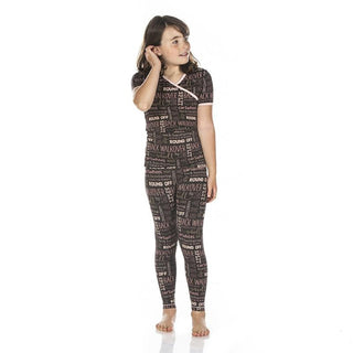 KicKee Pants Print Short Sleeve Kimono Pajama Set - Zebra Gymnastics