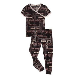 KicKee Pants Print Short Sleeve Kimono Pajama Set - Zebra Gymnastics