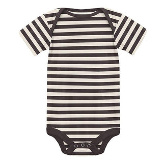 Print Bamboo Short Sleeve One Piece - Jailhouse Rock Stripe Baby One-Pieces