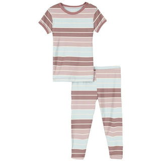 KicKee Pants Print Short Sleeve Pajama Set - Active Stripe