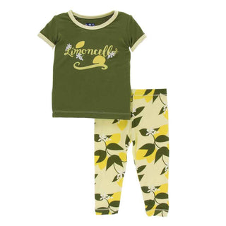 KicKee Pants Print Short Sleeve Pajama Set - Lime Blossom Lemon Tree