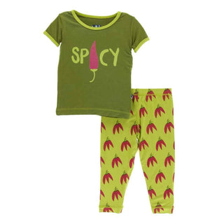 KicKee Pants Print Short Sleeve Pajama Set - Meadow Chili Peppers