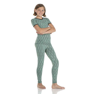KicKee Pants Print Short Sleeve Pajama Set - Midnight Feathers