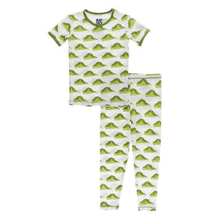 KicKee Pants Print Short Sleeve Pajama Set - Natural Caterpillars