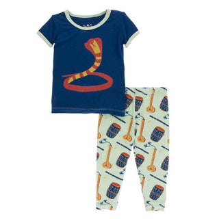 KicKee Pants Print Short Sleeve Pajama Set - Pistachio Indian Instruments