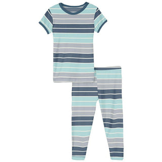 KicKee Pants Print Short Sleeve Pajama Set - Sport Stripe