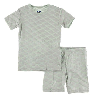 KicKee Pants Print Short Sleeve Pajama Set with Shorts - Iridescent Mermaid Scales