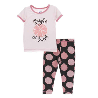 KicKee Pants Print Short Sleeve Pajama Set - Zebra Pomegranate
