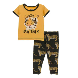 KicKee Pants Print Short Sleeve Pajama Set - Zebra Tiger