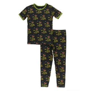 KicKee Pants Print Short Sleeve Pajama Set - Zebra Venus Flytrap