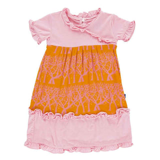 KicKee Pants Print Short Sleeve Tea Dress, Sunset Fireflies