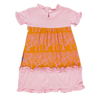 KicKee Pants Print Short Sleeve Tea Dress, Sunset Fireflies