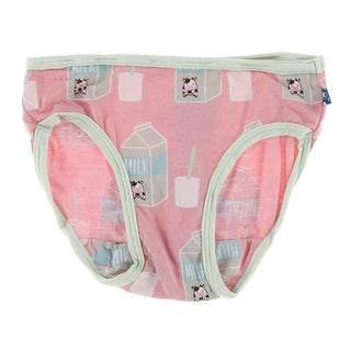 Print Bamboo Single Underwear - Strawberry Milk KicKee Pants Size: 2T-3T