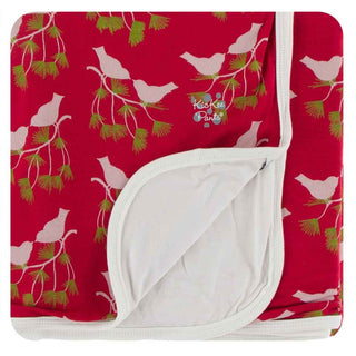 KicKee Pants Print Stroller Blanket - Crimson Kissing Birds, One Size