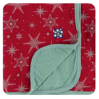 KicKee Pants Print Stroller Blanket - Crimson Snowflakes, One Size