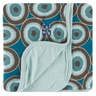 KicKee Pants Print Stroller Blanket - Heritage Blue Agate Slices, One Size