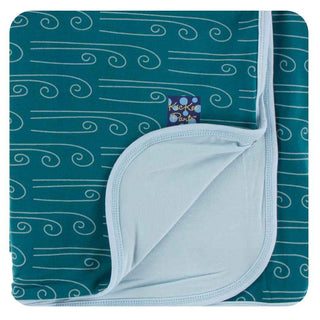 KicKee Pants Print Stroller Blanket - Heritage Blue Wind, One Size