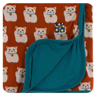 KicKee Pants Print Stroller Blanket - Lucky Cat, One Size