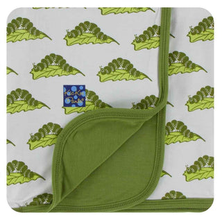 KicKee Pants Print Stroller Blanket - Natural Caterpillars, One Size