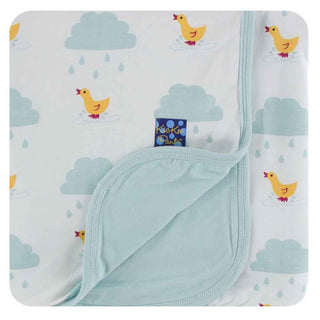 KicKee Pants Print Stroller Blanket - Natural Puddle Duck, One Size