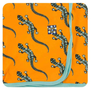 KicKee Pants Print Swaddling Blanket - Apricot Bead Lizard, One Size