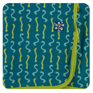 KicKee Pants Print Swaddling Blanket - Oasis Worms, One Size
