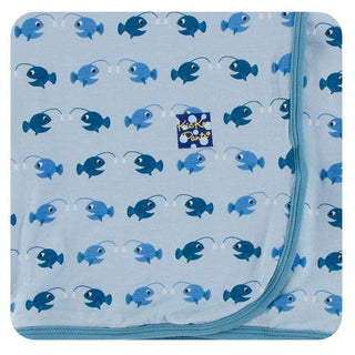 KicKee Pants Print Swaddling Blanket - Pond Angler Fish, One Size