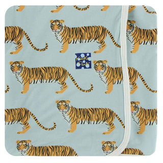 KicKee Pants Print Swaddling Blanket - Spring Sky Tiger, One Size