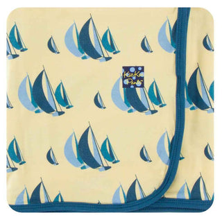 KicKee Pants Print Swaddling Blanket - Wallaby Sailing Race, One Size