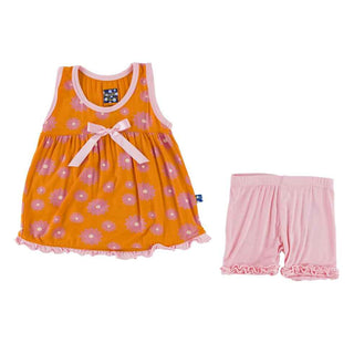 KicKee Pants Print Swing Tank with Shorts Outfit Set - Sunset Water Lily