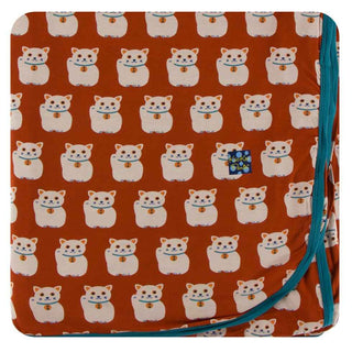 KicKee Pants Print Throw Blanket - Lucky Cat, One Size