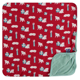 KicKee Pants Print Toddler Blanket - Crimson Puppies and Presents, One Size