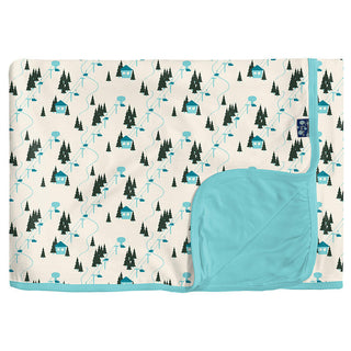 KicKee Pants Print Toddler Blanket, Natural Chairlift - One Size