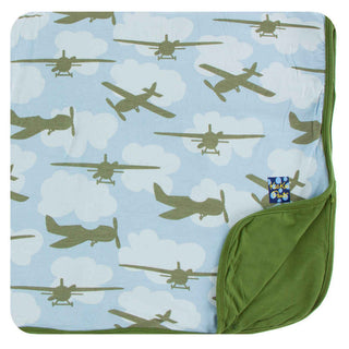 KicKee Pants Print Toddler Blanket - Pond Airplanes, One Size